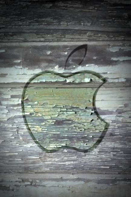 Apple on wood